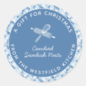 Sticker Rond Dusty Blue Christmas Holiday Food Cadeau (Devant)