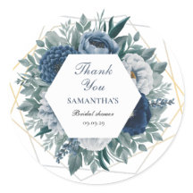 Dusty Blue et marine Fleurs Robe de Mariée