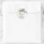 Sticker Rond Dusty Blue Eucalyptus Vert Mariage Succulent (Sac)