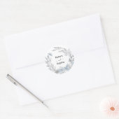 Sticker Rond Dusty Blue Floral Mariage (Enveloppe)
