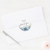 Sticker Rond Dusty Blue Floral Wedding Favoriser le Merci (Enveloppe)