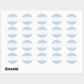 Sticker Rond Dusty Blue Gingham Christmas (Feuille)