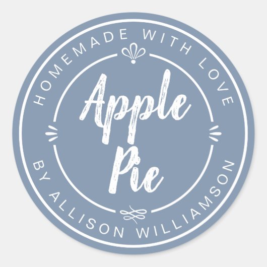 Sticker Rond Dusty Blue Homemade Apple Pie (Devant)
