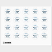 Sticker Rond Dusty Blue Minimalist Boho Merci (Feuille)