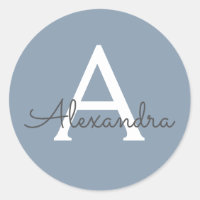 Dusty Blue minimaliste moderne Monogramme élégant