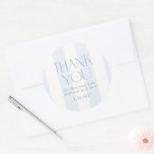 Sticker Rond Dusty Blue Modern Striped Baby Shower (Enveloppe)