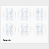 Sticker Rond Dusty Blue Modern Striped Baby Shower (Feuille)