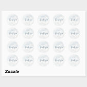 Sticker Rond Dusty Blue On Cloud Nine Élégant Shower de Mariage (Feuille)
