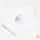 Sticker Rond Dusty Blue Roses Lime Budget Mariage Feuille (Enveloppe)