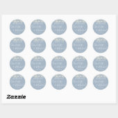 Sticker Rond Dusty Blue String éclaire mariage Favor Merci (Feuille)