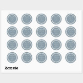 Sticker Rond Dusty Blue Talavera Espagne Fiesta Wedding Favoris (Feuille)