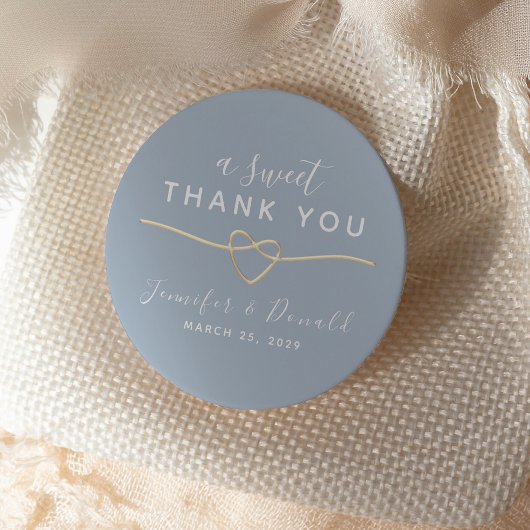 Sticker Rond Dusty Blue Un doux Mariage Merci