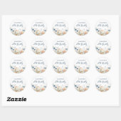Sticker Rond Dusty Blue Watercolor Fleur sauvage 40e anniversai (Feuille)