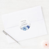 Sticker Rond Dusty Blue Wedding Modern Floral Boho (Enveloppe)
