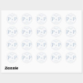 Sticker Rond Dusty Blue Wildflower Ready to Pop Baby Shower  (Feuille)