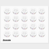 Sticker Rond Dusty Garden Floral Wedding Favoriser (Feuille)