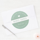 Sticker Rond Dusty Green Bird Seed Toss Wedding Faveurs (Enveloppe)