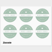 Sticker Rond Dusty Green Bird Seed Toss Wedding Faveurs (Feuille)