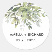 Sticker Rond Dusty Green Eucalytus (Devant)