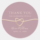 Sticker Rond Dusty Mariage Merci Rose (Devant)