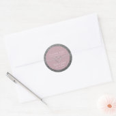 Sticker Rond Dusty Mariage Merci Rose (Enveloppe)