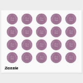 Sticker Rond Dusty Plum violet Mariage Botanique (Feuille)