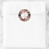 Sticker Rond Dusty Rose Brown Rustique fête d'anniversaire (Sac)