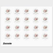 Sticker Rond Dusty Rose Eucalyptus Botanical Floral Mariage (Feuille)