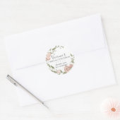 Sticker Rond Dusty rose Floral Bridal Merci (Enveloppe)