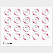 Sticker Rond Dusty rose Floral Mariage de verdure géométrique (Feuille)