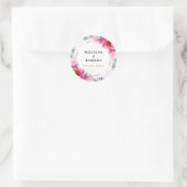 Sticker Rond Dusty rose Floral Mariage de verdure géométrique (Sac)