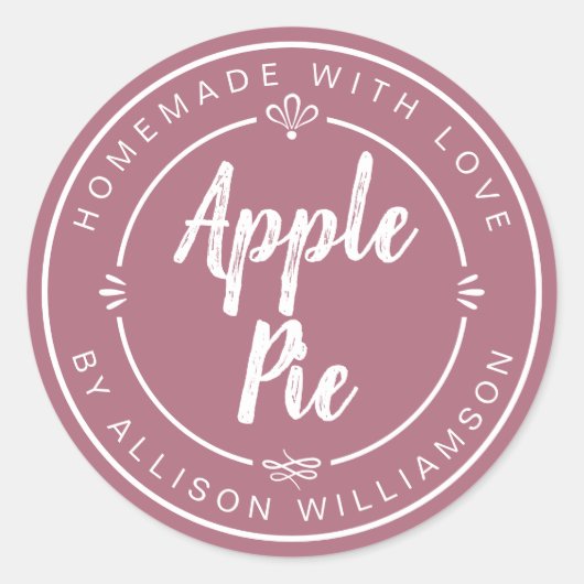 Sticker Rond Dusty Rose Homemade Apple Pie (Devant)