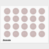 Sticker Rond Dusty Rose Mariage Simple Calligraphie Script Trea (Feuille)