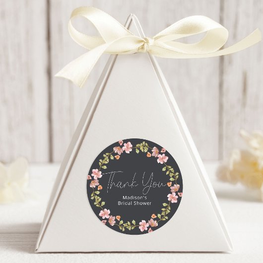 Sticker Rond Dusty rose violet Mariage floral