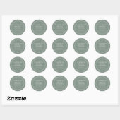 Sticker Rond Dusty Sage | Bordure Ondulée en Coquille Mariage (Feuille)