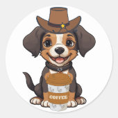 Sticker Rond Dutch Bros Coffee Chien (Devant)