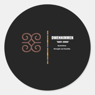 Sticker Rond Dwennim Adinkra Afrique Ghana Symboles Illustratio