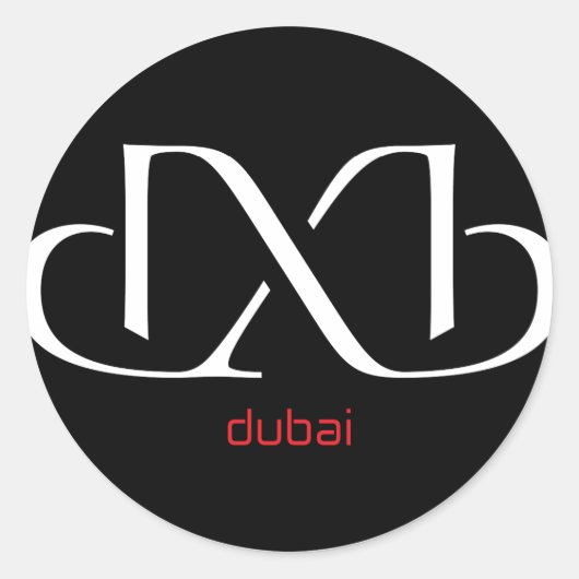 Sticker Rond DXB Dubaï (Devant)