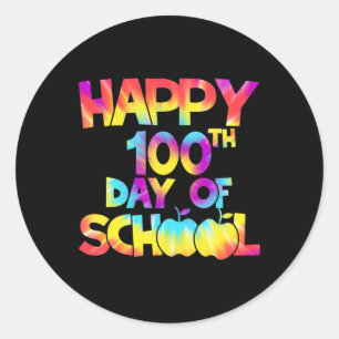 Sticker Rond Dye 100 Jours D'École 100E Jour D'Enseignant