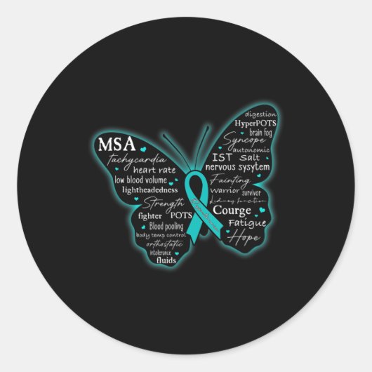 Sticker Rond Dysautonomia Sensibilisation POTS HyperPOTS NCS Mo (Devant)