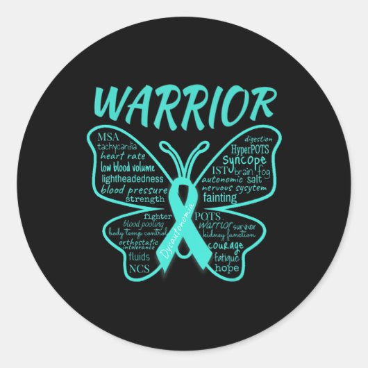 Sticker Rond Dysautonomia Sensibilisation POTS HyperPOTS NCS Wa (Devant)