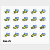 Sticker Rond Dyslexie Poisson enseignant ~ Succès dyslexique (Feuille)