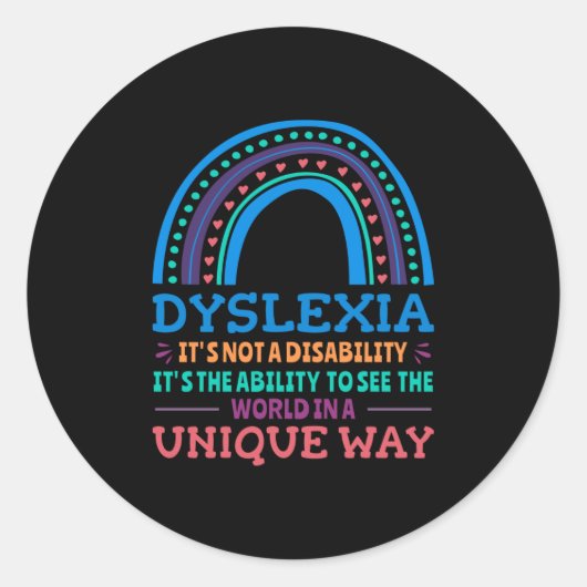 Sticker Rond Dyslexie Sensibilisation Dyslexique (Devant)