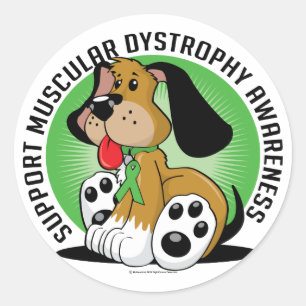 Sticker Rond Dystrophie musculaire Chien