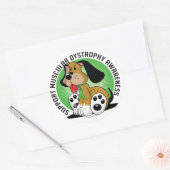 Sticker Rond Dystrophie musculaire Chien (Enveloppe)