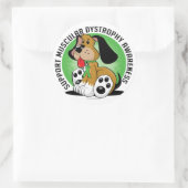 Sticker Rond Dystrophie musculaire Chien (Sac)