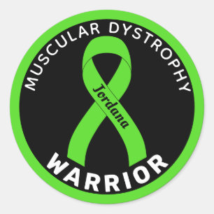 Sticker Rond Dystrophie musculaire Warrior Ruban Noir