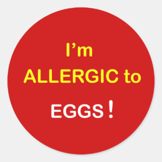 Sticker Rond e2 - Je suis allergique - OEUFS.