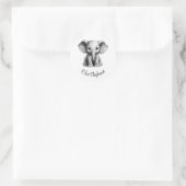 Sticker Rond E pour Elephant (Sac)