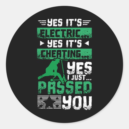 Sticker Rond E-scooter Vous A Passé (Devant)